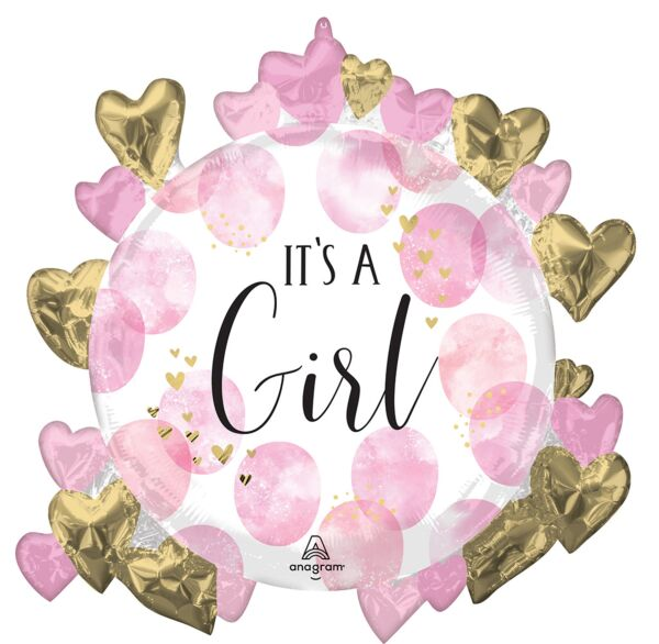 Baby Girl Watercolor Mylar, 26in