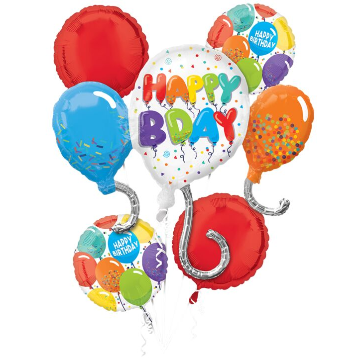 Birthday Celebration Mylar Bouquet, 5pc