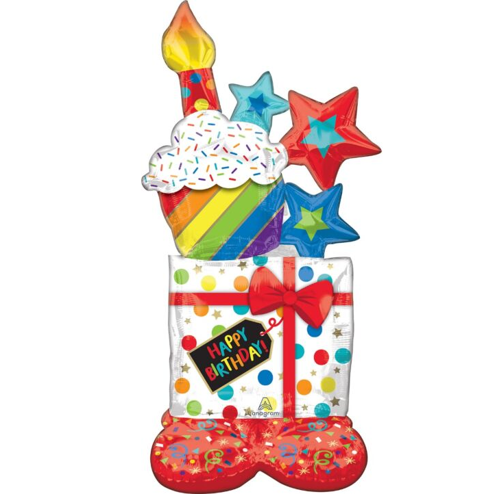Air Filled Stacked Birthday Icons AirLoonz, 55in