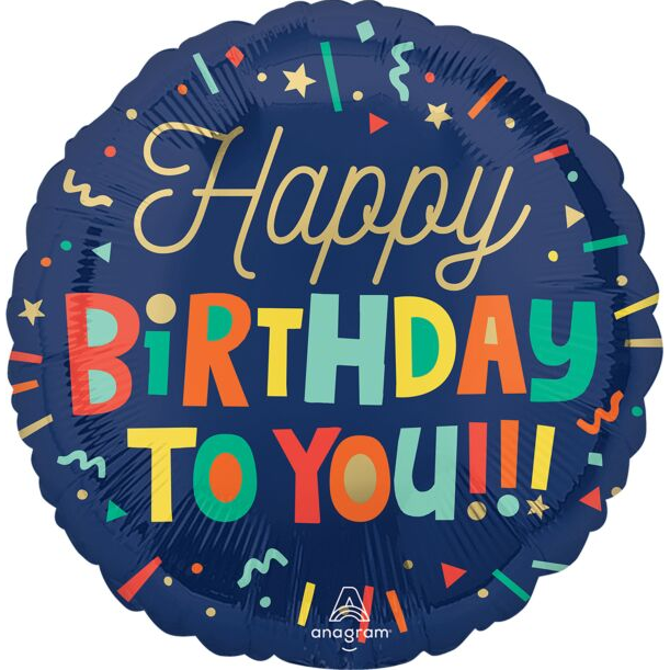 Bright Birthday Blocks Mylar, 17in