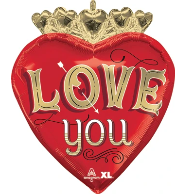 Love You Crown Mylar, 23in