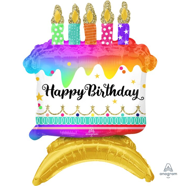 Air Filled Birthday Cake Mini AirLoonz, 18in