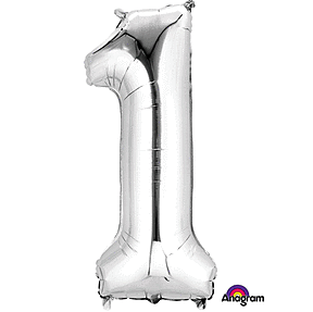 Silver Number Mylar, 34in