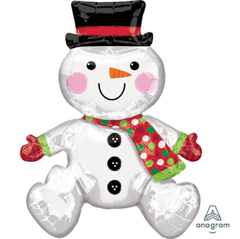 Air Filled Snowman Sitter Mini AirLoonz, 21in