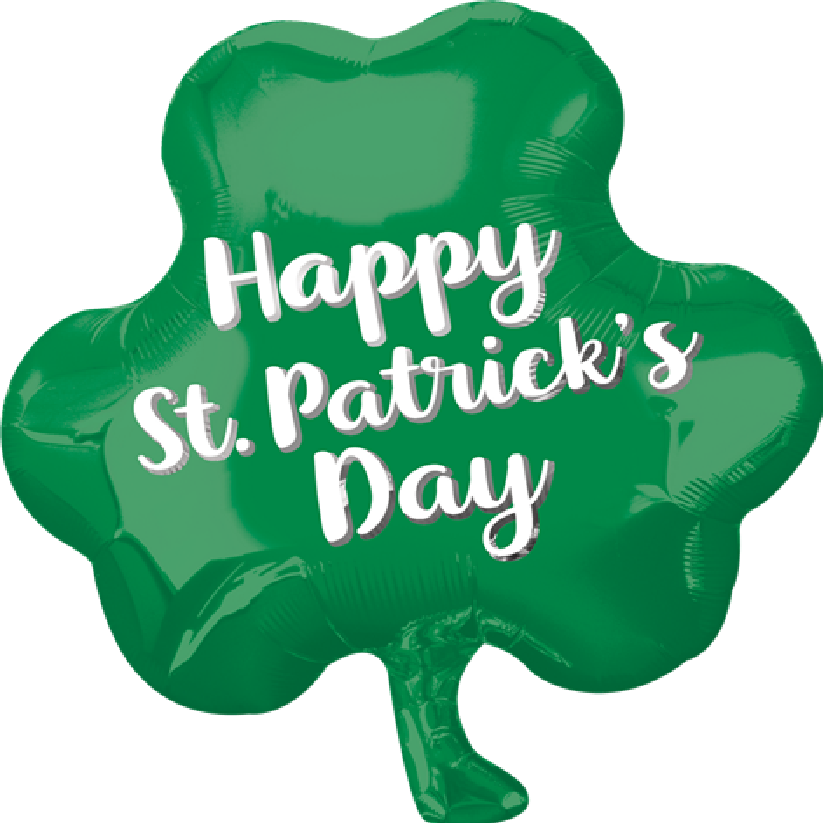 St. Patrick's Day Shamrock Mylar, 18in