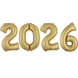 White Gold 2026 Mylar Bouquet, 4pc