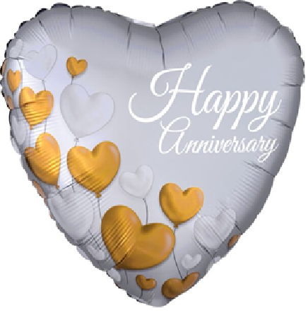 Happy Anniversary Platinum Mylar, 17in