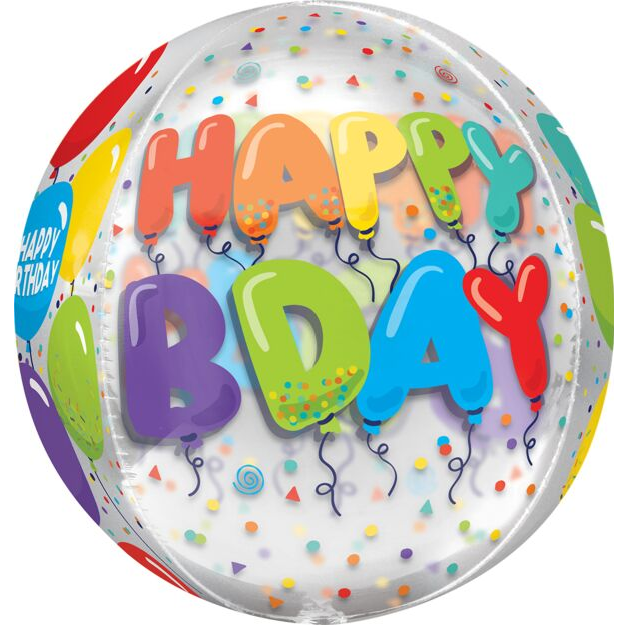 Birthday Celebration Orbz Mylar, 16in