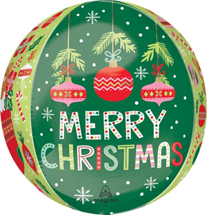 Beary Christmas Orbz Mylar, 16in