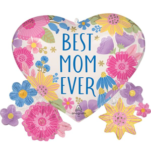 Best Mom Ever Botanical Mylar, 29in