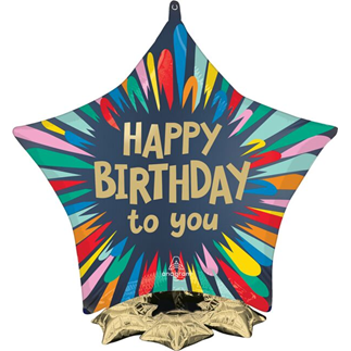 Satin Birthday Blast Mylar Frillz, 22in