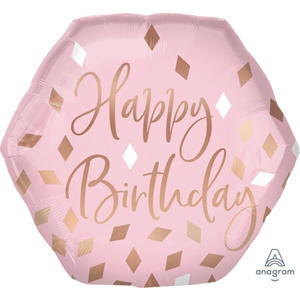 Blush Happy Birthday Mylar, 23in