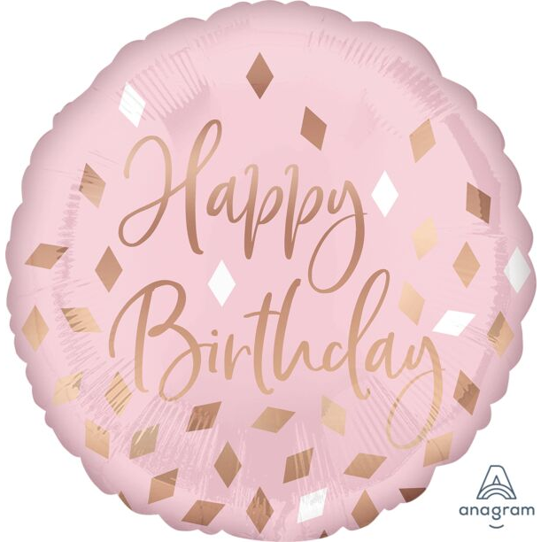 Blush Birthday Mylar, 17in