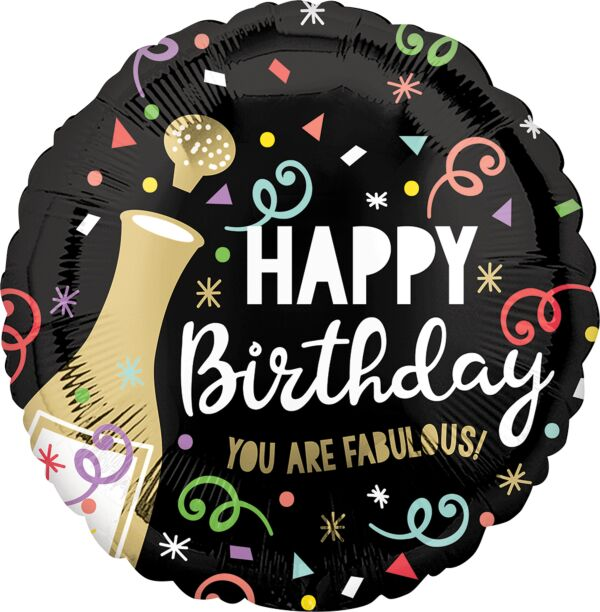 Bold Bubbly Birthday Mylar, 17in