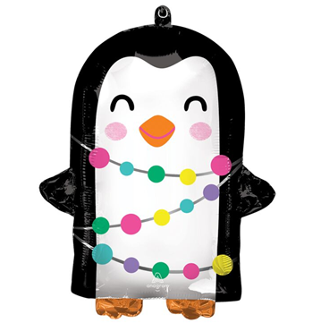 Bright Holiday Penguin Mylar, 18in