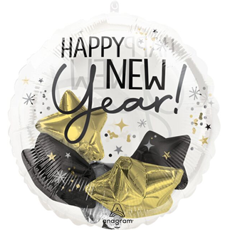 Bubbly Happy New Year Insider Mylar with Stars, 20in