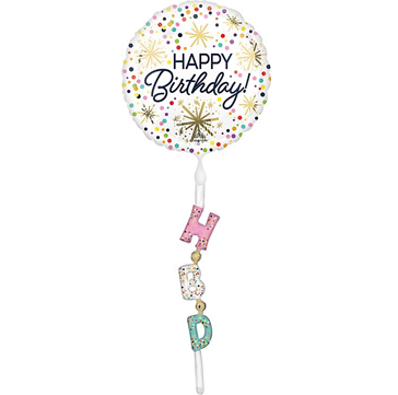 Confetti Sprinkle Birthday Mylar Airwalker, 69in