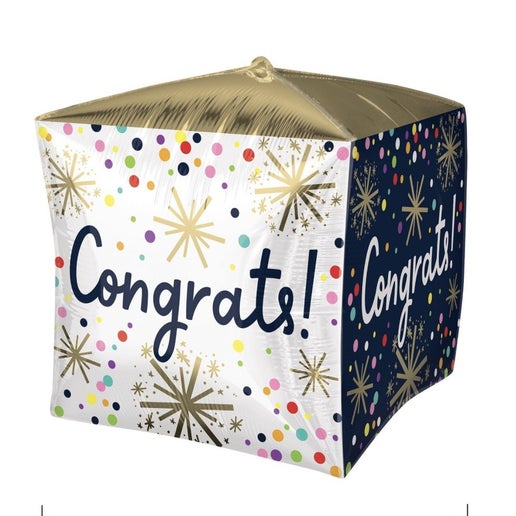 Confetti Sprinkle Congrats Cubz Mylar, 16in