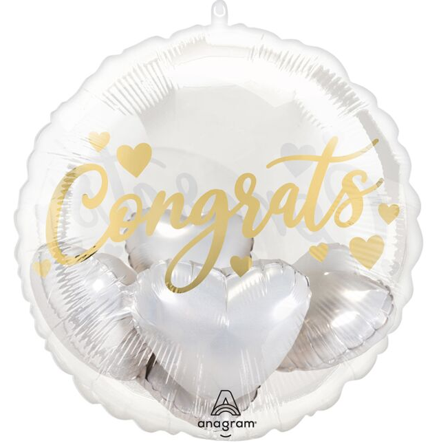 Congrats Insider Mylar with Hearts, 20in