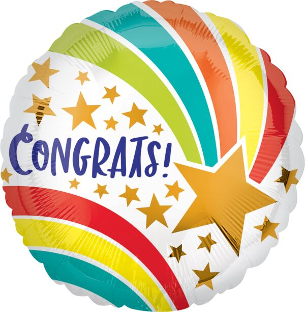 Congrats Shooting Star Mylar, 17in