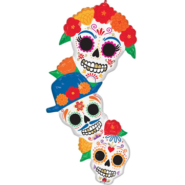 Day of the Dead Bright Flores Mylar, 41in