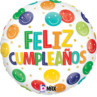 Feliz Cumpleanos Smiles Mylar, 18in