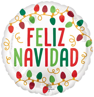 Feliz Navidad Christmas Lights Mylar, 17in