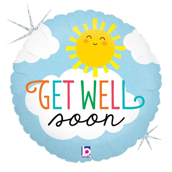 Get Well Soon Sun Mylar, 18in