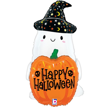 Halloween Pumpkin Ghost Mylar, 27in