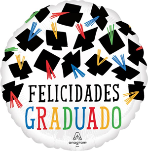 Hats Off Felicidades Graduado Mylar, 17in