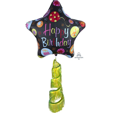 Happy Birthday Bursts Mylar Airwalker, 70in