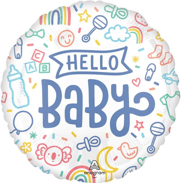 Hello Baby Shapes Mylar, 17in