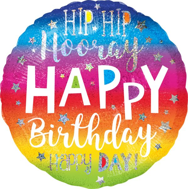Hip Hip Hooray Birthday Mylar, 17in