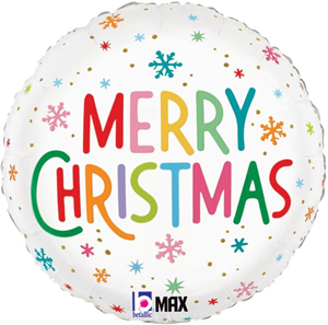 Merry and Bright Christmas Mylar, 18in