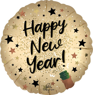 Satin Sparkling Happy New Year Mylar, 18in