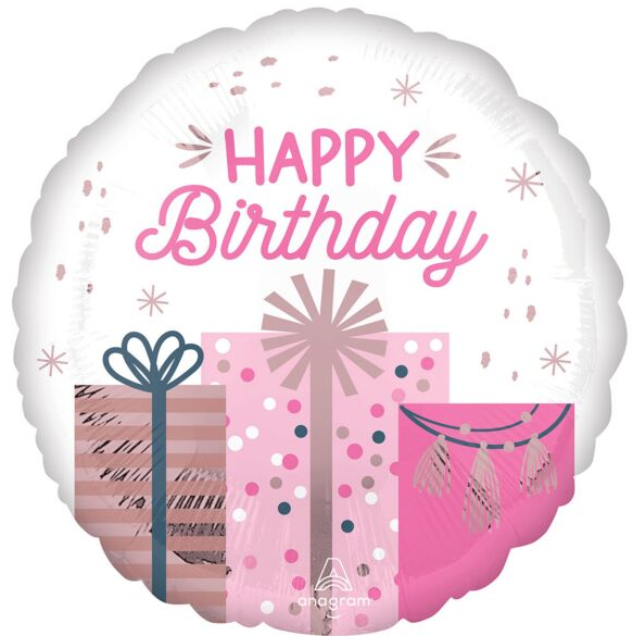 Pastel Pink Birthday Mylar, 17in