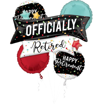 Officially Retired Mylar Bouquet, 5pc