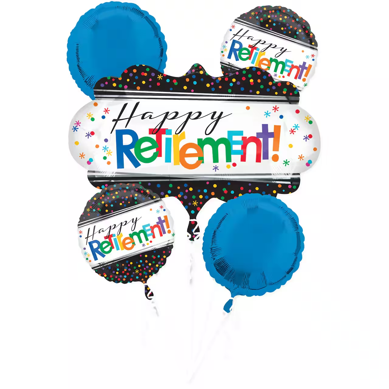 Happy Retirement Mylar Bouquet, 5pc