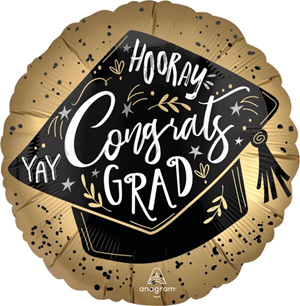 Satin Grad Achievement Burst Mylar, 18in