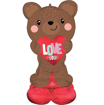 Air Filled Satin Love Bear AirLoonz, 49in