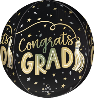 Twirling Tassels Congrats Grad Orbz Mylar, 16in