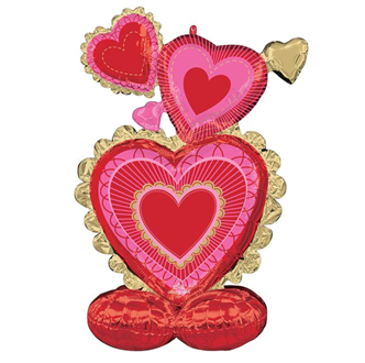 Air Filled Scalloped Sweethearts Valentine AirLoonz, 50in