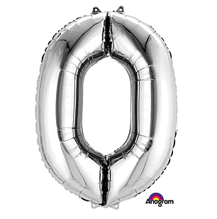 Silver Number Mylar, 34in