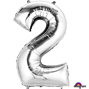 Silver Number Mylar, 34in