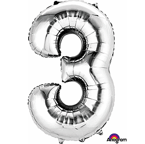 Silver Number Mylar, 34in
