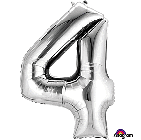 Silver Number Mylar, 34in