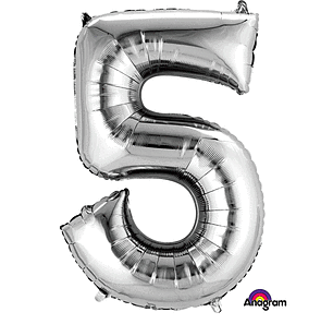 Silver Number Mylar, 34in