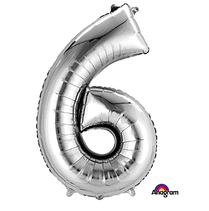 Silver Number Mylar, 34in