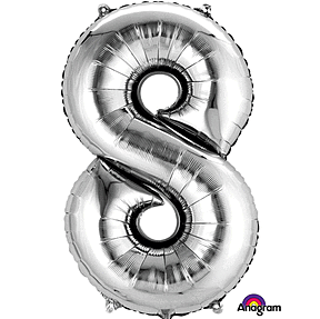 Silver Number Mylar, 34in