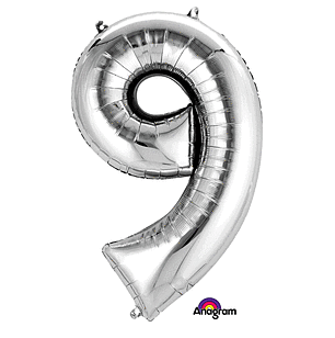 Silver Number Mylar, 34in